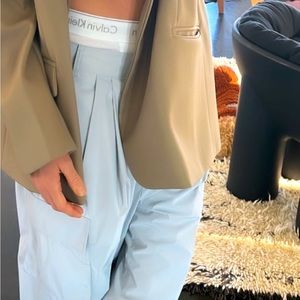 Tibi powder nylon pleated stella pant size 6 ( label fell off) in powder blue